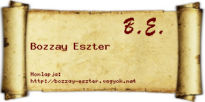 Bozzay Eszter névjegykártya
